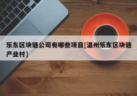 乐东区块链公司有哪些项目[温州乐东区块链产业村]