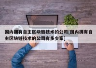 国内拥有自主区块链技术的公司[国内拥有自主区块链技术的公司有多少家]