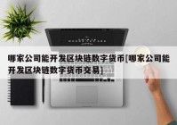 哪家公司能开发区块链数字货币[哪家公司能开发区块链数字货币交易]